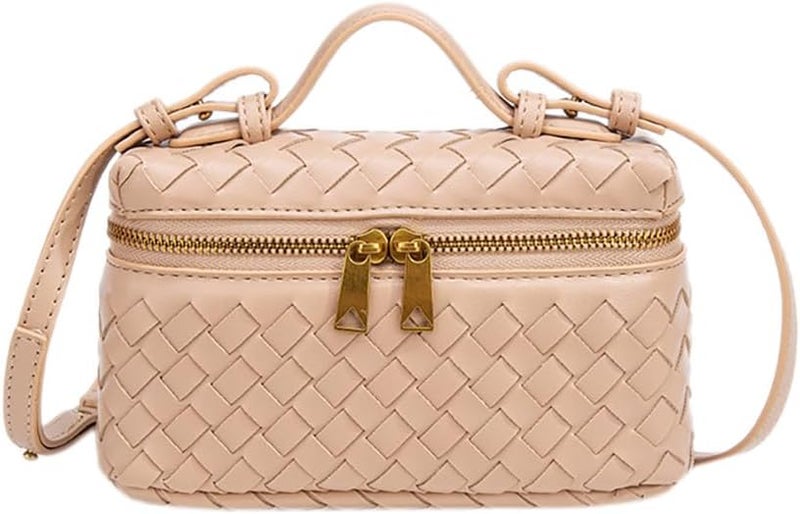 Eautyba Womens Woven Crossbody Handbag Fashion Leather Top Handle Bag - Image 1